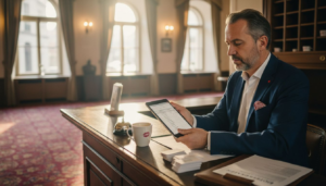 Ein Hoteldirektor setzt auf digitale Zeiterfassung, um Arbeitszeiten effizient und übersichtlich zu organisieren.