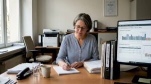 Der Hoteldirektor verschafft sich einen Überblick über die aktuellen Energieverbrauchsdaten.